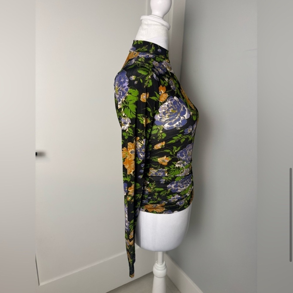 Farm Rio Capri Floral Print Turtleneck Top/ Size XS/S - Picture 7 of 13